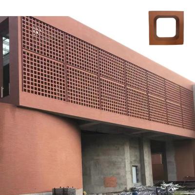 China Terracotta Wall Breeze Blocks Heat Insulation 800 Centigrade Red Brick School Building Decoration Material for sale