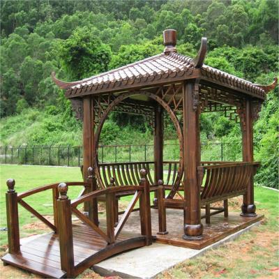 China Quadratischer Garten-hölzernes Pavillon Gazebo-Hexagon-Pergola-Grau 2.6m zu verkaufen