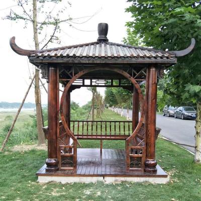 China Pagoda antigua hexagonal del jardín de 3M del Gazebo de madera chino al aire libre del pabellón en venta