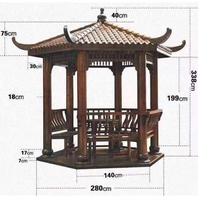 China Lauben traditioneller chinesischer Körper-Pagoden-Garten hölzernen Gazebo-3.4m im Freien zu verkaufen