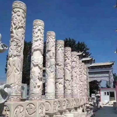 China Schnitzte Steinskulptur-Hand des Marmor-D500 Dragon Gate Roman Marble Column zu verkaufen