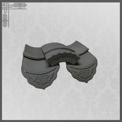 China Asiatischer Pavillon-Unglazed Chinese Clay Roof Tiles Grey Mold Matt Temple Flat zu verkaufen