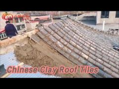 Pagoda Chinese Clay Roof Tiles Matt Bent Black Grey For Tea House