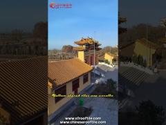 Glazed And Twice Sintering Chinese Glazed Roof Tiles For Temple