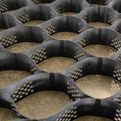 Chine Géocelle de support pour murs en plastique stabilisateur de gravier pour la construction routière stabilisateur de nid d'abeille géocelle à vendre