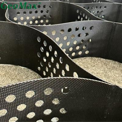 China HDPE Geocell 150mm Height 356mm Welding Space For Slop Protection Ground Grid Textured Perforated ESCR OIT for sale