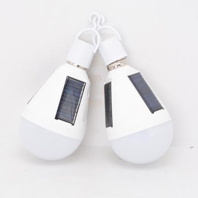 China Solar Market IP65 7W 12W E27 LED Night Light USB Rechargeable Solar Outdoor Camping Residential Outdoor Camping With Solar Panel LED Light Bulbs Solar Bulb for sale