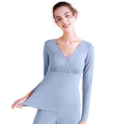 China Maternal Pregnant Sleepwear Cotton Pajamas Sleepwear Maternity Care Breathable Clothing For Pregnancy for sale