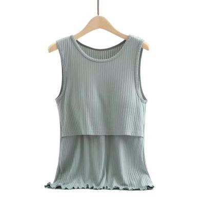 China Summer Breathable Sleeveless Pregnancy Clothes Top Maternity Nursing Breastfeeding Shirt for sale