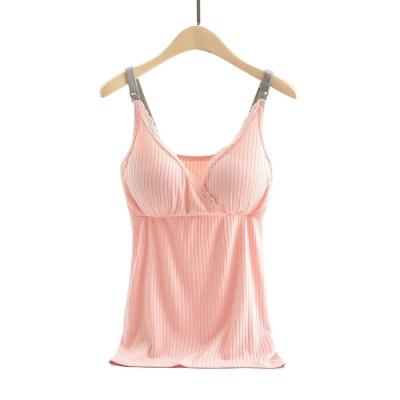 China Breathable Comfortable Sleeveless Homewear Maternity Tops Pregnant Women Clothes Nursing Tops for sale