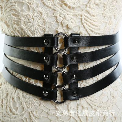 China Fashion Elastic Wide Belly Stretchy Belts For Women Luxury Fashion Waistband Vintage Corset Punk Belt for sale