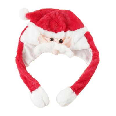 China 2021 COMMON Fashion Cartoon Ears Hat Kid Santa Claus Earflap Hat Winter Warm Moose Hat for sale