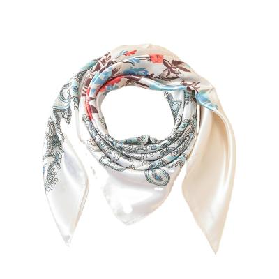 China Fashion Spring Summer Small Square Flower Square Scarf Thin Satin Scarf Headband Scarf for sale