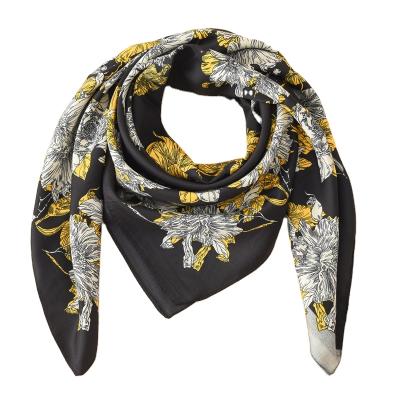 China 2021 hot sale small square high quality satin silk scarf ladies fashion headband hair band scarf for sale