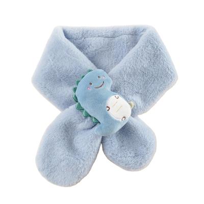 China Shortly 2021 Winter Children Thickening Warm Cute Dinosaur Plush Scarf Cross Scarf for sale