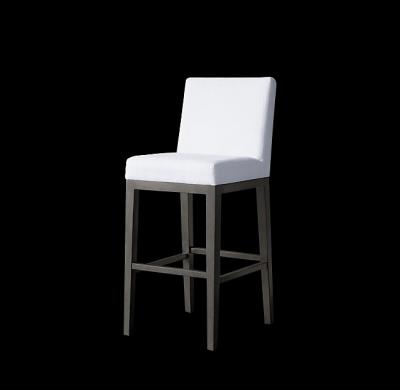 China Sunwe High Massage Restaurant Fabric Wood Leg Kitchen Dining Home Furniture White Back Bar Stool Chair for sale