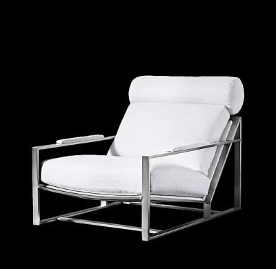 China Special Hot Selling Silver Stainless Steel Sofa Living Room Modern Luxury Massage Lounger Sunwe Sponge Single Fabric Chair for sale