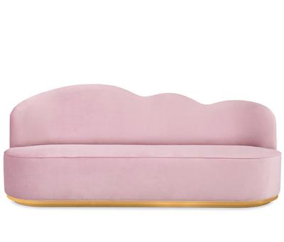 China Modern Modular Pink Cloud Sofa Fabric Sofa Set Furniture 3 Seat Combination Living Room Metal Base Sofa for sale