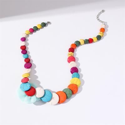 China New Fashion Jewelry Durable Candy Color Cotton Stone Dangle Necklace Women for sale