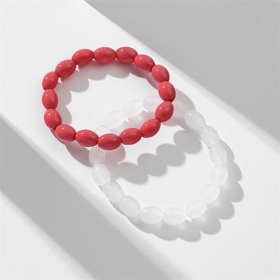 China Hot Selling Durable Diy Girls Crystal Beads Bracelet Gemstone Healing Natural Stone Stretch Bracelet Red White Glass Crystal Bracelet for sale