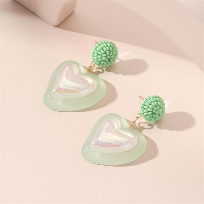 China Durable Direct Selling Personalized Handmade Beads Like Resin Cute Lady Hanging Trendy Earrings for sale