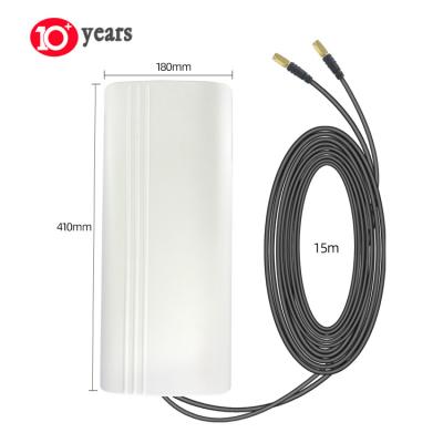 China High Quality Waterproof ABS Directional Outdoor External Antenna 3G 4G 5G Lte Wifi Mimo Flat Wall Mounting Panel with 15m Cables for sale