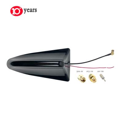 China ABS+Metal DAB Universal Car Antenna AM FM Radio Signal Aerial Shark Fin Antenna For Most Cars SUV Auto Truck Van for sale