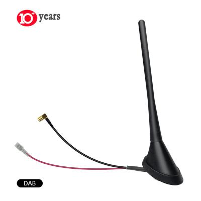 China ABS+Metal Upgraded Universal Car Signal Carbon Fiber Antenna Auto Roof DAB Radio Antenna 200mm With SMB Connector for sale