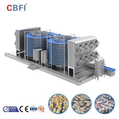 Cina attrezzatura di refrigerazione a forma di scatola intelligente del congelatore del congelatore di spirale del doppio di 800kg/H IQF in vendita