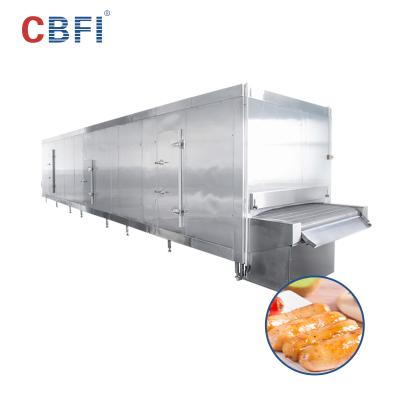 Cina Industrial Quick Tunnel Freezer Cibo di mare Gamberi congelati Iqf Hanbell Compressore in vendita