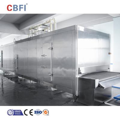 China IQF Tunnel Conveyor Belt Cooling Freezing Machine For Pizza Tart Deeg Tunnel Freezers Te koop