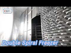 Iqf Double Spiral Freezer 1000kgs/H Quick Freezing High Efficient