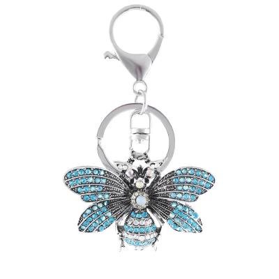 China Popular Wholesale Fashionable Bee Insect Key Chain Crystal Custom Design Bee Shape Key Chain for sale