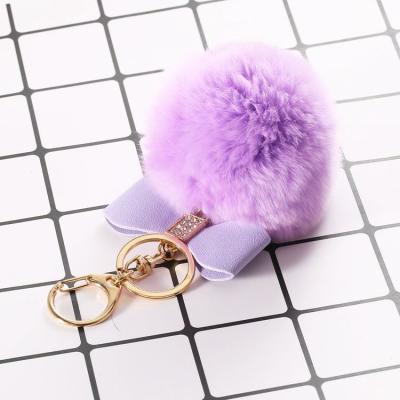 China China Factory Popular Multicolor Wool Ball Key Chain Plush Ball Girls Pendant Gifts for sale