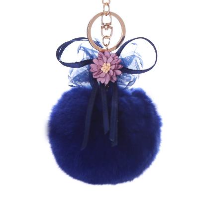 China New Style Lovely Velvet Ball Fancy Flower Head Chain Head Accessories Butterfly Hair Ball for sale