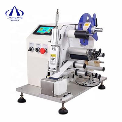 China Semi Automatic Industrial Wire Cable Top Label Sticker Label Commodity Table Labeling Machine for sale