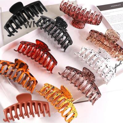 China Amazon Wholesale Success Fashion Hair Clips Plastic Matte Hair Claw Clips Acrylic Banana Jaw Clip Women Sets Hair Accessories for sale