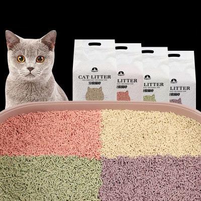 China Sustainable Pet Factory OEM Cat Product Natural Eco Green Tea Cat Litter Tofu Cat Litter Peach for sale