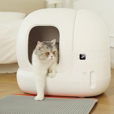 China PETKIT Automatic Travel Pet Cat Litter Box Pet Products Cleaning New Pet Cat Accessories Round Intelligent Plastic Cat Toilet for sale