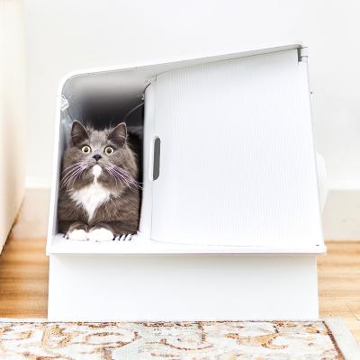 China PETKIT Large Space Villa Self Cleaning Cat Litter Box Fully Enclosed Cat Toilet Bin Deodorizer Large Splash Cat Litter Bed for sale