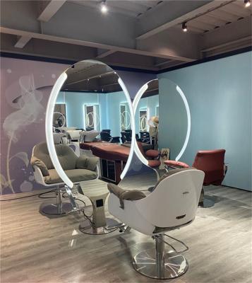 China Durable Factory Price Wholesale Double Sided Barber Styling Hairdressing With Integral Led And Barber Shop Furniture Mirror Station for sale