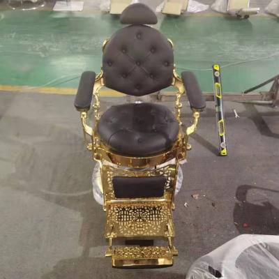 China Good Quality Durable Material Wholesale Gold Hydraulic Recumbent Chair For Salon for sale