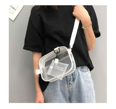 China Waterproof 2022 New Transparent Clear PVC Woman Cross - Body Bags With Wide Shoulder Strap Small Card Holder Jelly Handbag for sale