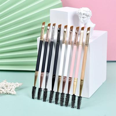 China Angular Blush Highest Product Dye Plus Double Ended Eyebrow Comb Brush 2 In 1 Wholesale Private Label Eyebrow Brush Makeup for sale