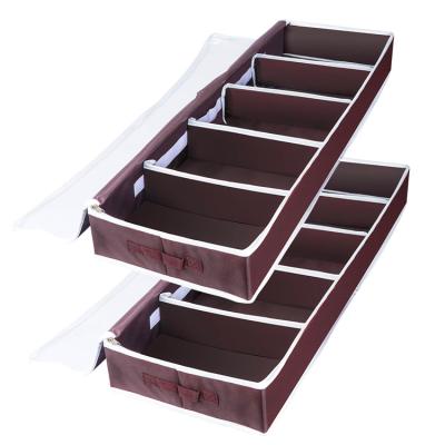 China Viable Folding Under Bed Organizer Clothing Foldable Reusable Underbed Storage Box for sale