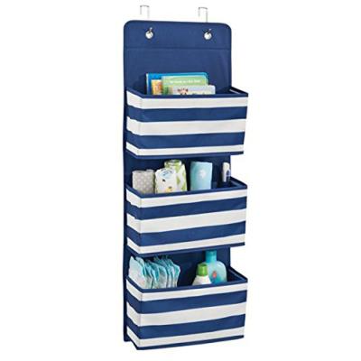 China Large Pockets Sustainable 3-Tier Folding Nonwoven Storage Bag Hanging Organizer Over The Door Storage Organizer for sale