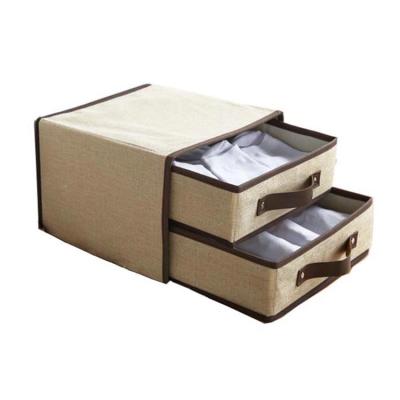 China Bedroom Viable Storage Box With Handle Drawer Divider Non Woven Store Clothes Foldable Fabric Organizer Multipurpose Storage Box for sale