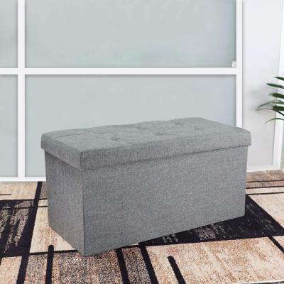 China Modern Collapsible Sturdy Durable Cloth Household Large Capacity Stool Cuboid Storage Ottoman for sale