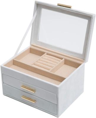 China Morden Jewelry Box with 3 Drawers with Clear Acrylic Cover for Storage E Earring Bracelet Necklaces and Rings Jewelry Display Box for sale