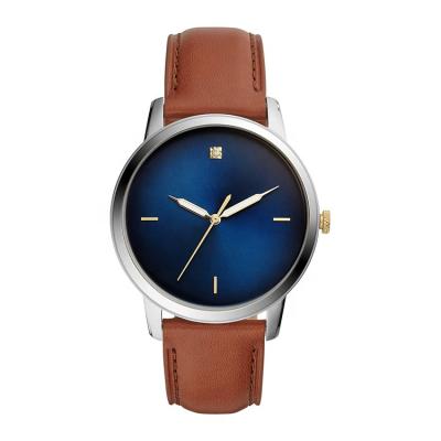 China Hot Selling Water Resistant Vogue Men Watch No Logo Blue Ray OEM Watches Leather Wristwatches Low Price for sale